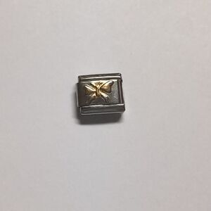 Gold Butterfly Italian Link Stainless Steel Charm for‎ Nomination Style Bracelet